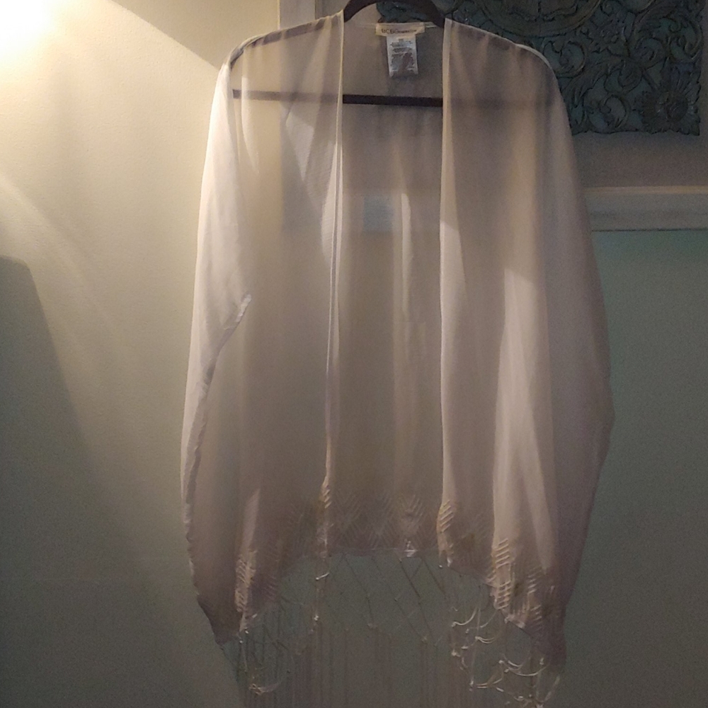 BCBG sheer open poncho